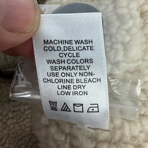 Woman Within 34W Black Hooded Jacket With Sherpa Lining & Button Front Closure - Picture 6 of 6